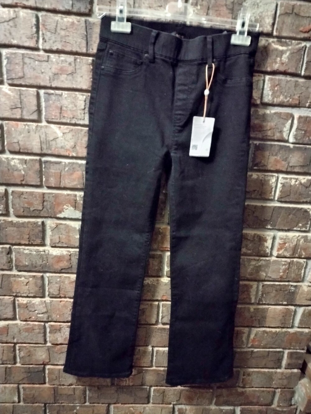 Quince Nina Pull On Kick Flare Jeans Kick Womens Size S Black Stretch Preppy NWT